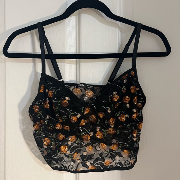 Floral Lace Crop Top - Picture 1 of 4